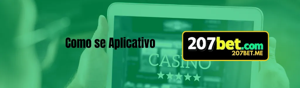 Aplicativo móvel 207BET aberto em smartphone